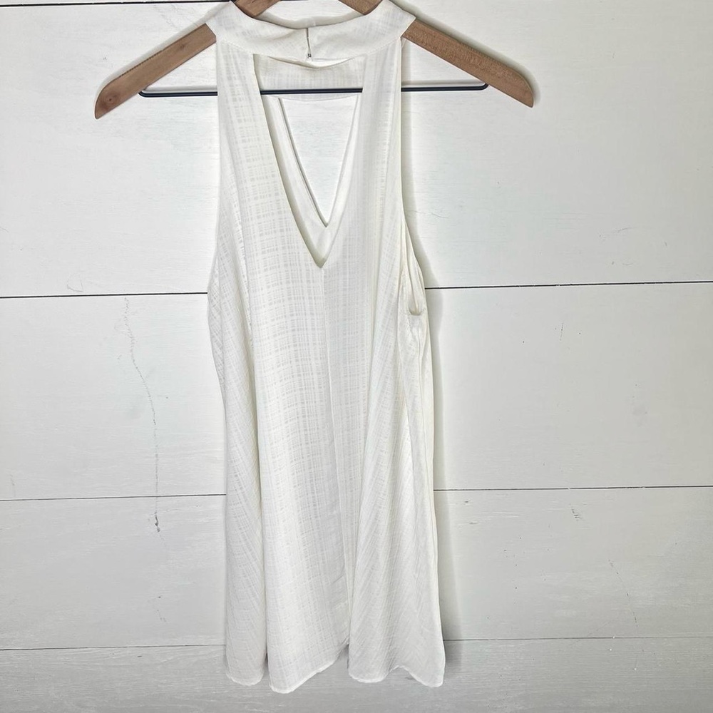 Entro • White Halter V-Neck Sleeveless Swing Dress Size Small - Picture 6 of 6